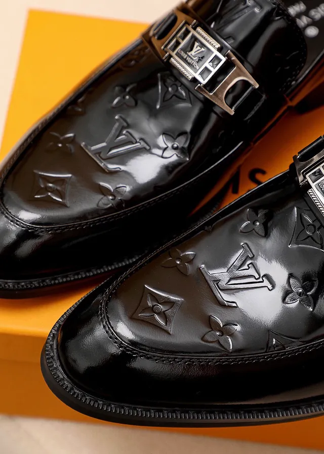 Louis Vuitton Monogram Loafer Black Glossy Leather Loafers 8