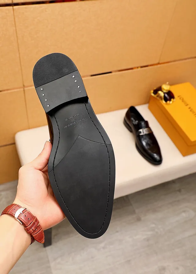 Louis Vuitton Monogram Loafer Black Glossy Leather Loafers 9