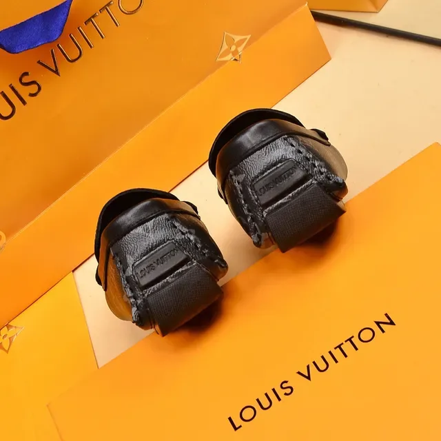 Louis Vuitton Monogram Loafer Black Gray Leather Loafers 2
