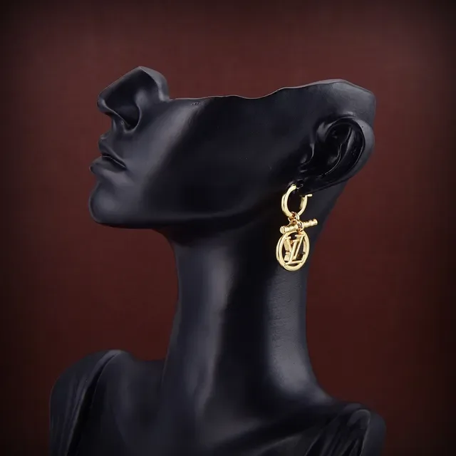 Louis Vuitton Monogram Pendant Toggle Hoop Earrings 2
