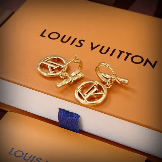 Louis Vuitton Monogram Pendant Toggle Hoop Earrings 3