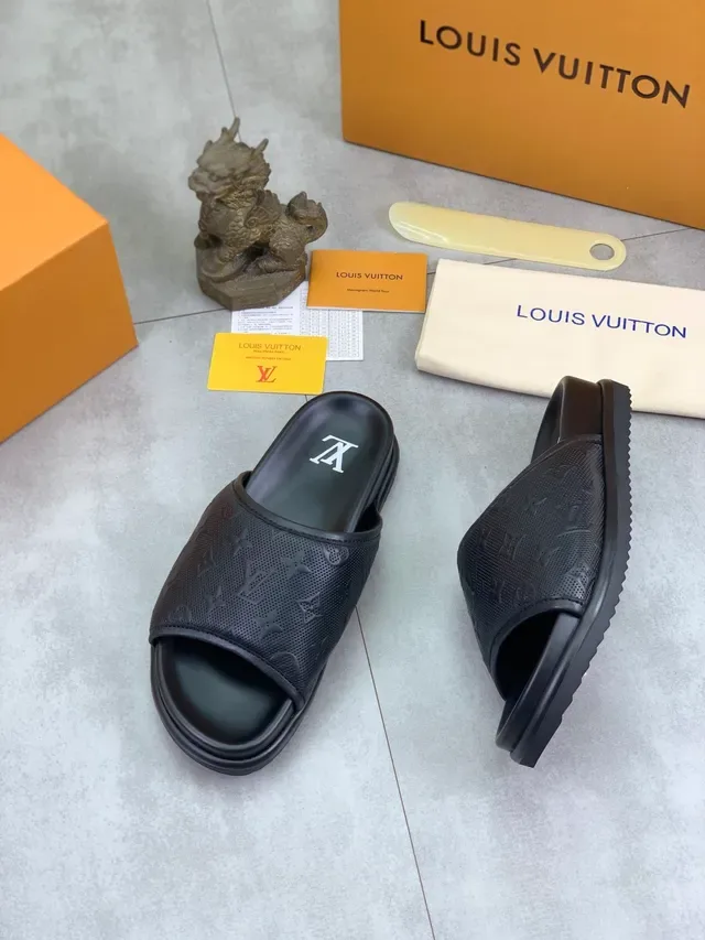 Louis Vuitton Monogram Perforated Leather Black Slipper 5