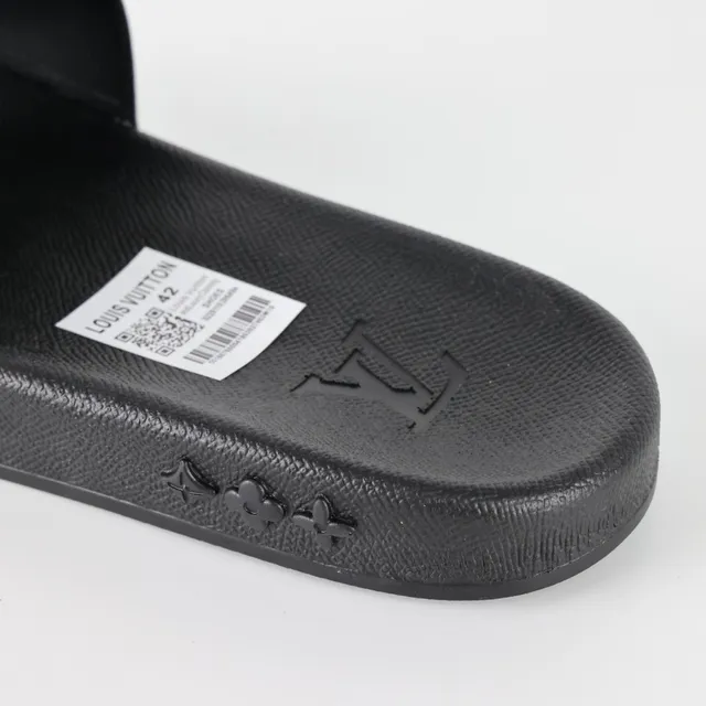 Louis Vuitton Monogram Print Black White Slide Slippers 4