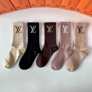 Louis Vuitton Monogram Ribbed Knit Crew Socks