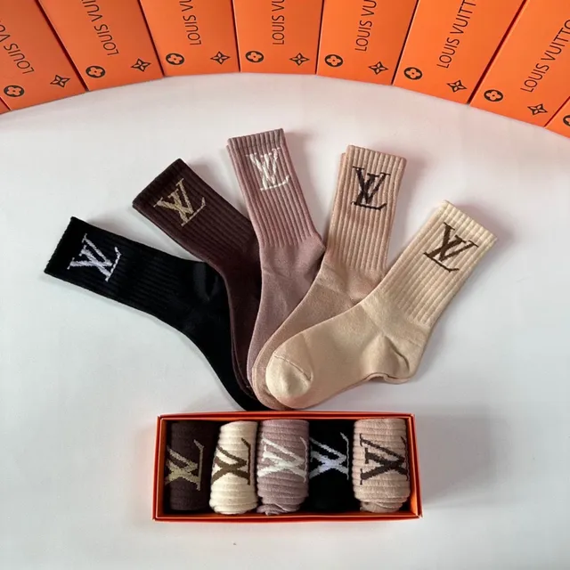 Louis Vuitton Monogram Ribbed Knit Crew Socks 4