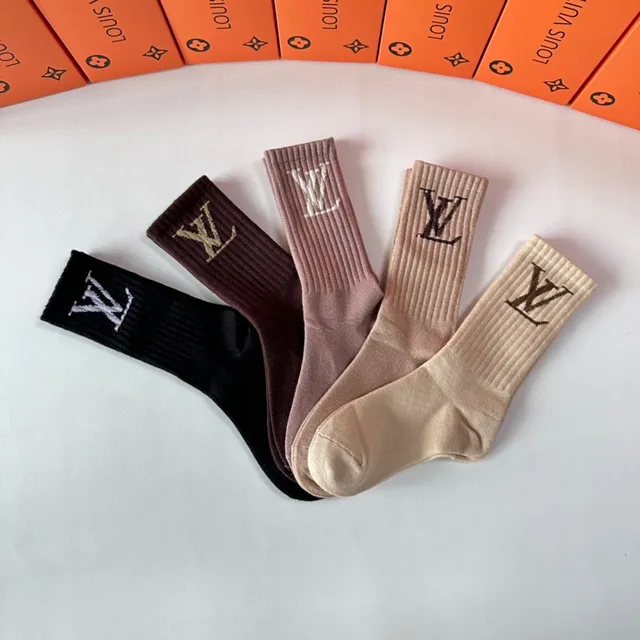 Louis Vuitton Monogram Ribbed Knit Crew Socks 5
