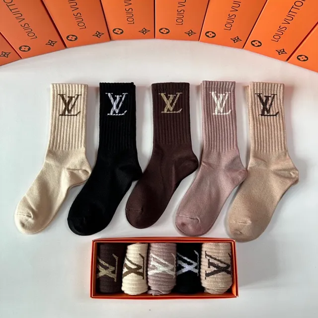 Louis Vuitton Monogram Ribbed Knit Crew Socks 9