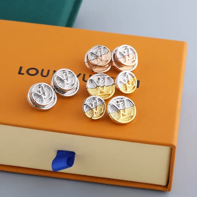 Louis Vuitton Monogram Ring Gold Silver Circular Stacked Rings Ring 6