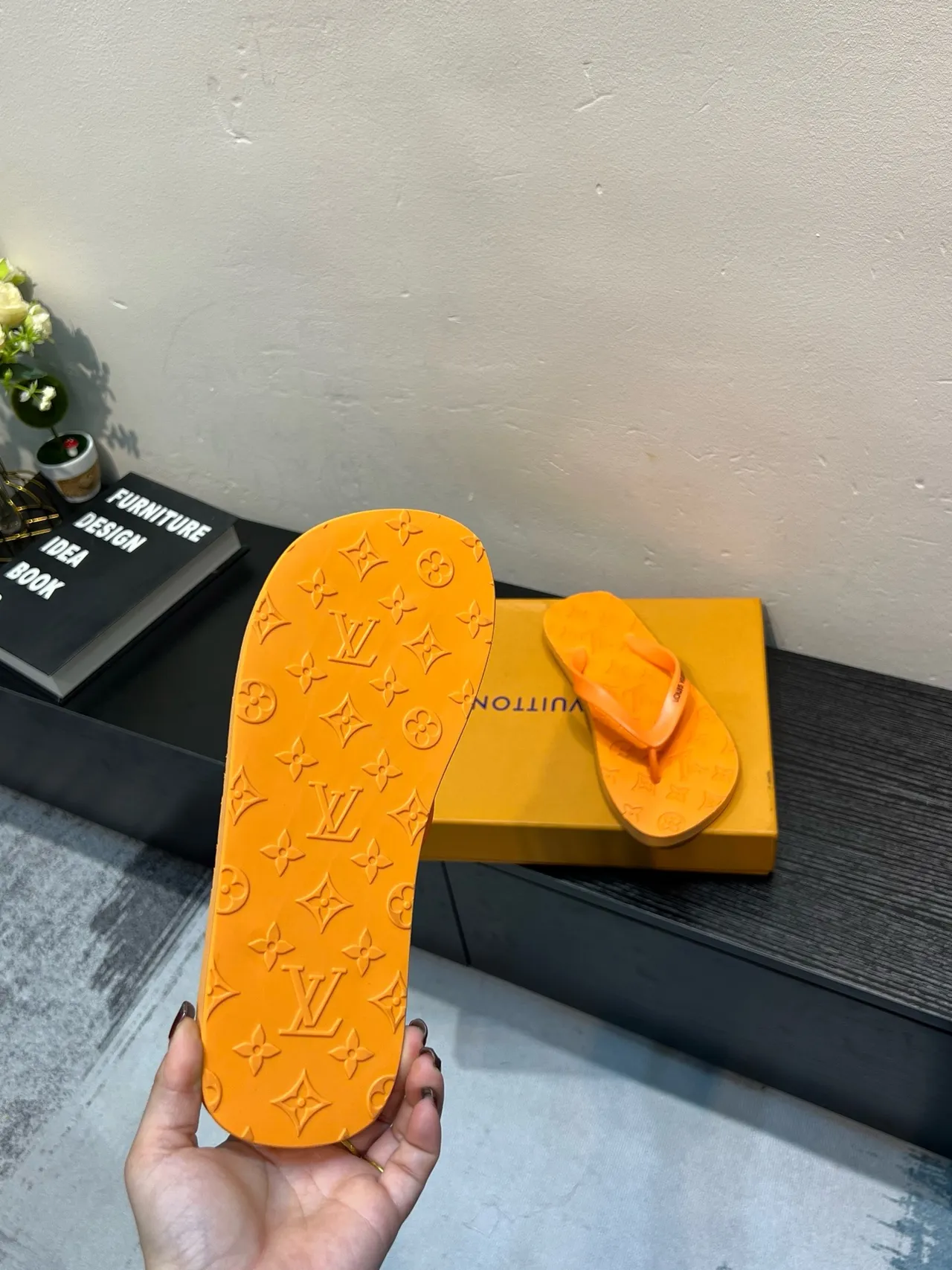 Louis Vuitton Monogram Rubber Flip-Flop Slippers 9