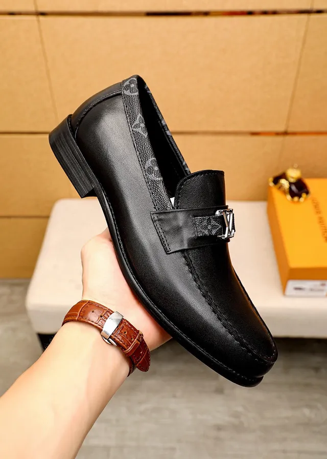 Louis Vuitton Monogram Strap Loafer Black Leather Loafers 5