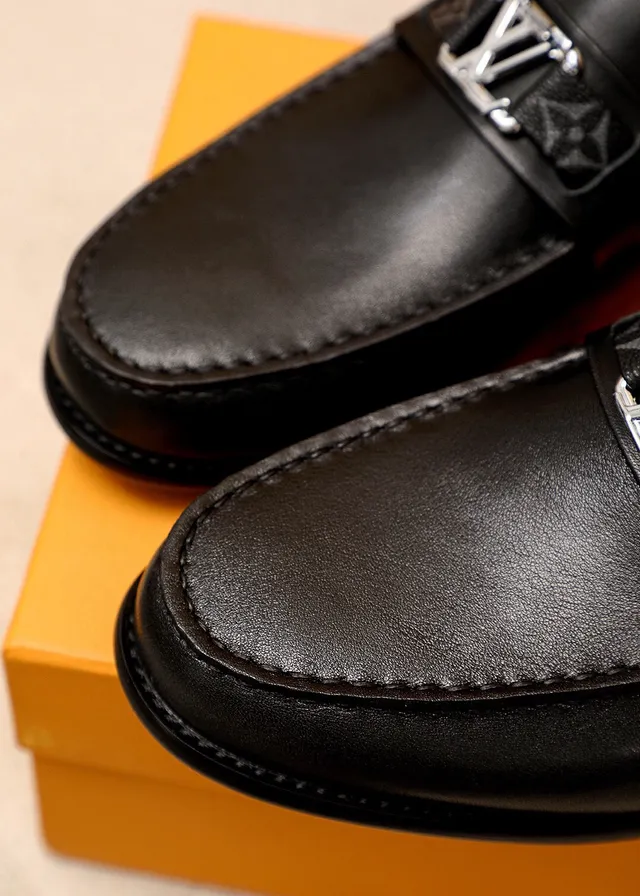Louis Vuitton Monogram Strap Loafer Black Leather Loafers 8