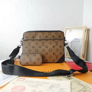 Louis Vuitton Multi Pochette Accessoires Brown Black Monogram Canvas Messenger Bag