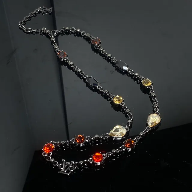 Louis Vuitton Multicolor Gemstone Beaded Chain Necklace 1