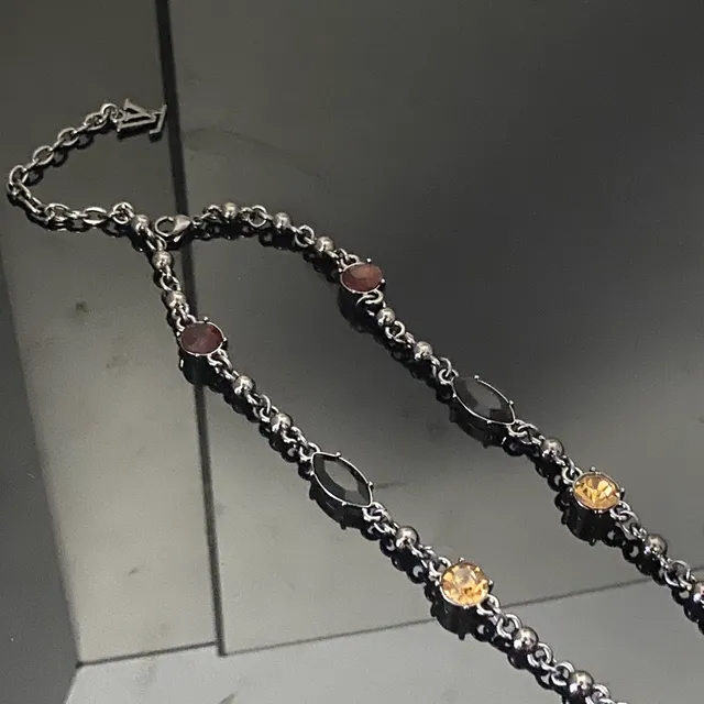 Louis Vuitton Multicolor Gemstone Beaded Chain Necklace 3