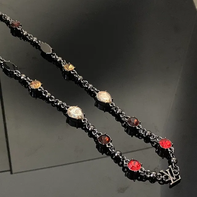 Louis Vuitton Multicolor Gemstone Beaded Chain Necklace 4