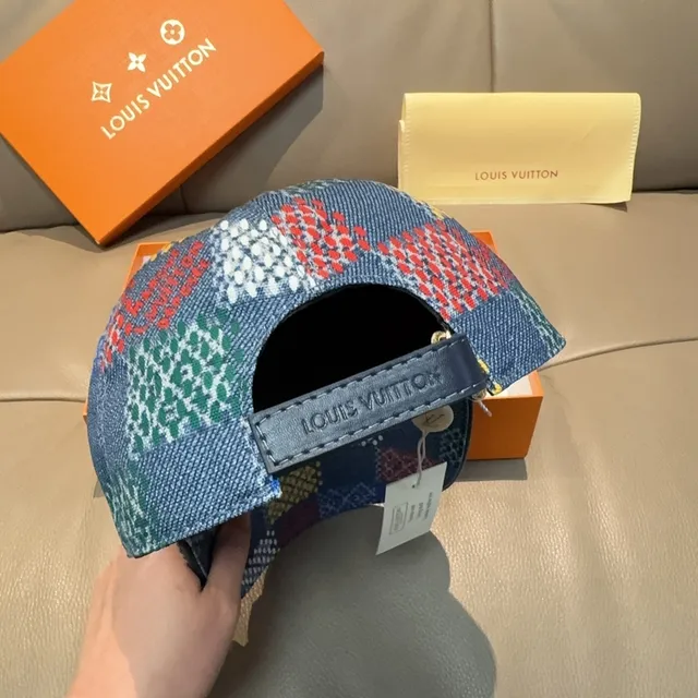 Louis Vuitton boné de beisebol de denim tecido multicolores 3