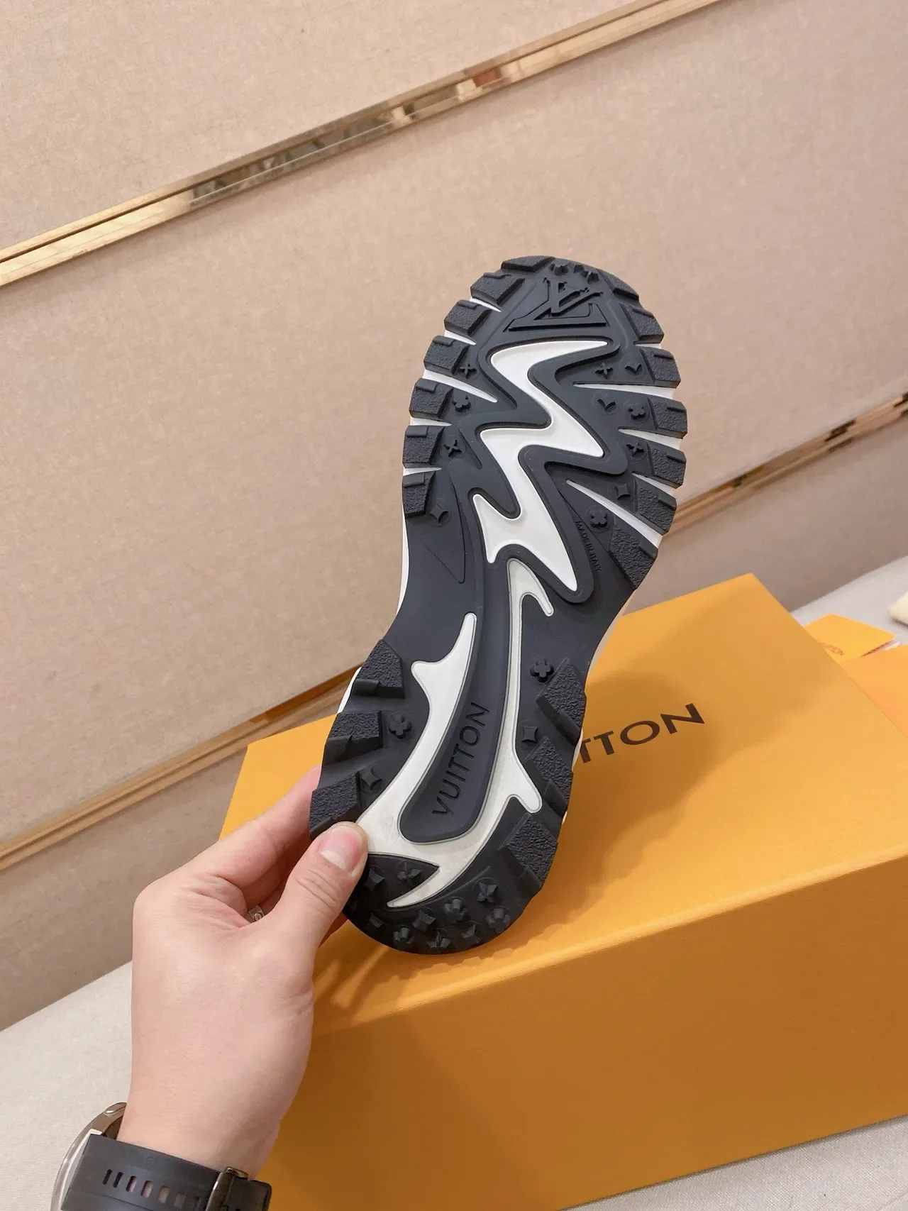 Louis Vuitton Navy White Knit Upper Embossed Monogram Lifestyle Sneakers 10
