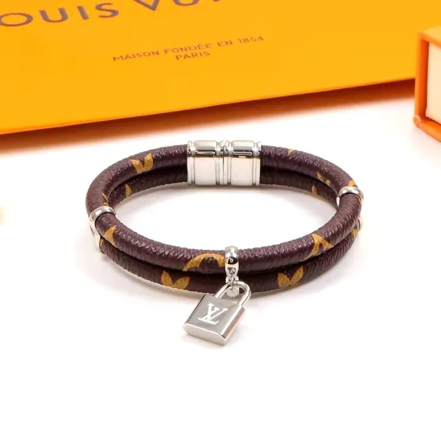 Louis Vuitton Padlock Triple-Wrap Monogram Leather Bracelet 3