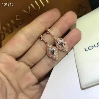 Louis Vuitton Pavé Crystal Monogram Diamond Drop Earrings