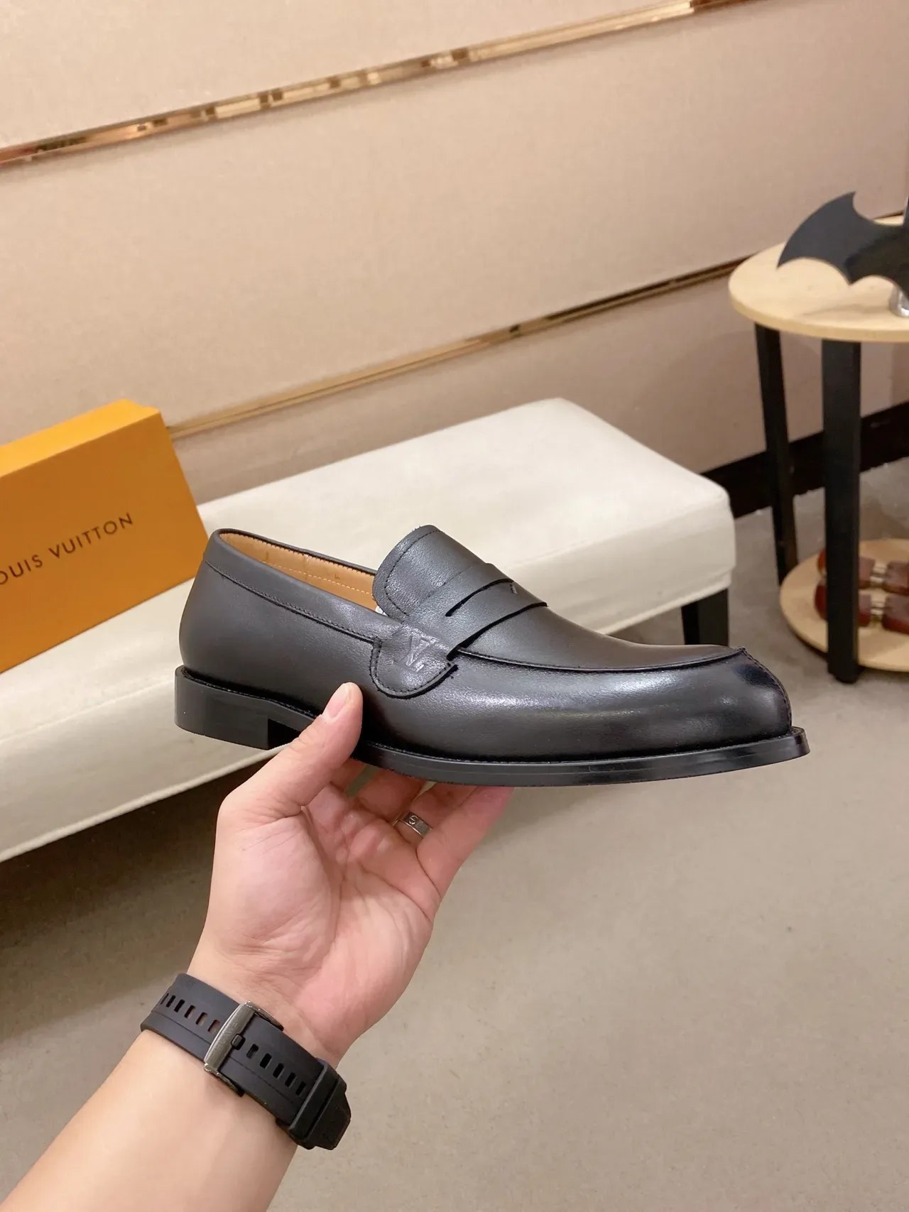 Louis Vuitton Penny Loafer Black Leather Loafers 4