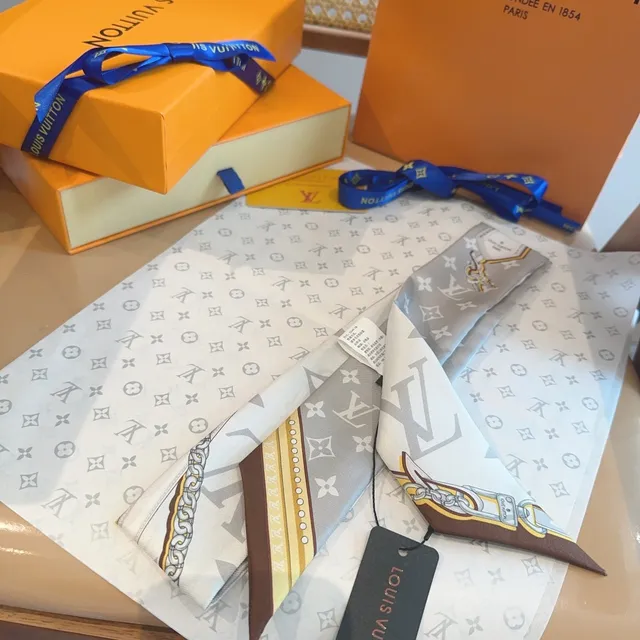 Louis Vuitton Picture 2000 Monogram Chain-Border Silk Scarf 2