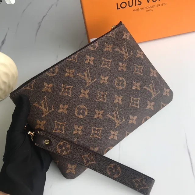Louis Vuitton Pochette Metis Marron Beige Monogram Toile Enduite Fermeture à Glissière en Haut Sac à Poignet 8