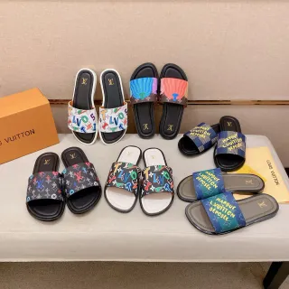 Louis Vuitton Printed Strap Slide Slippers