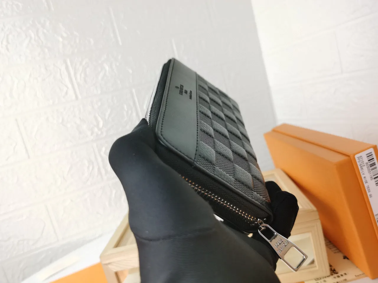 Louis Vuitton Quilted Diamond Texture Black Long Wallet 5