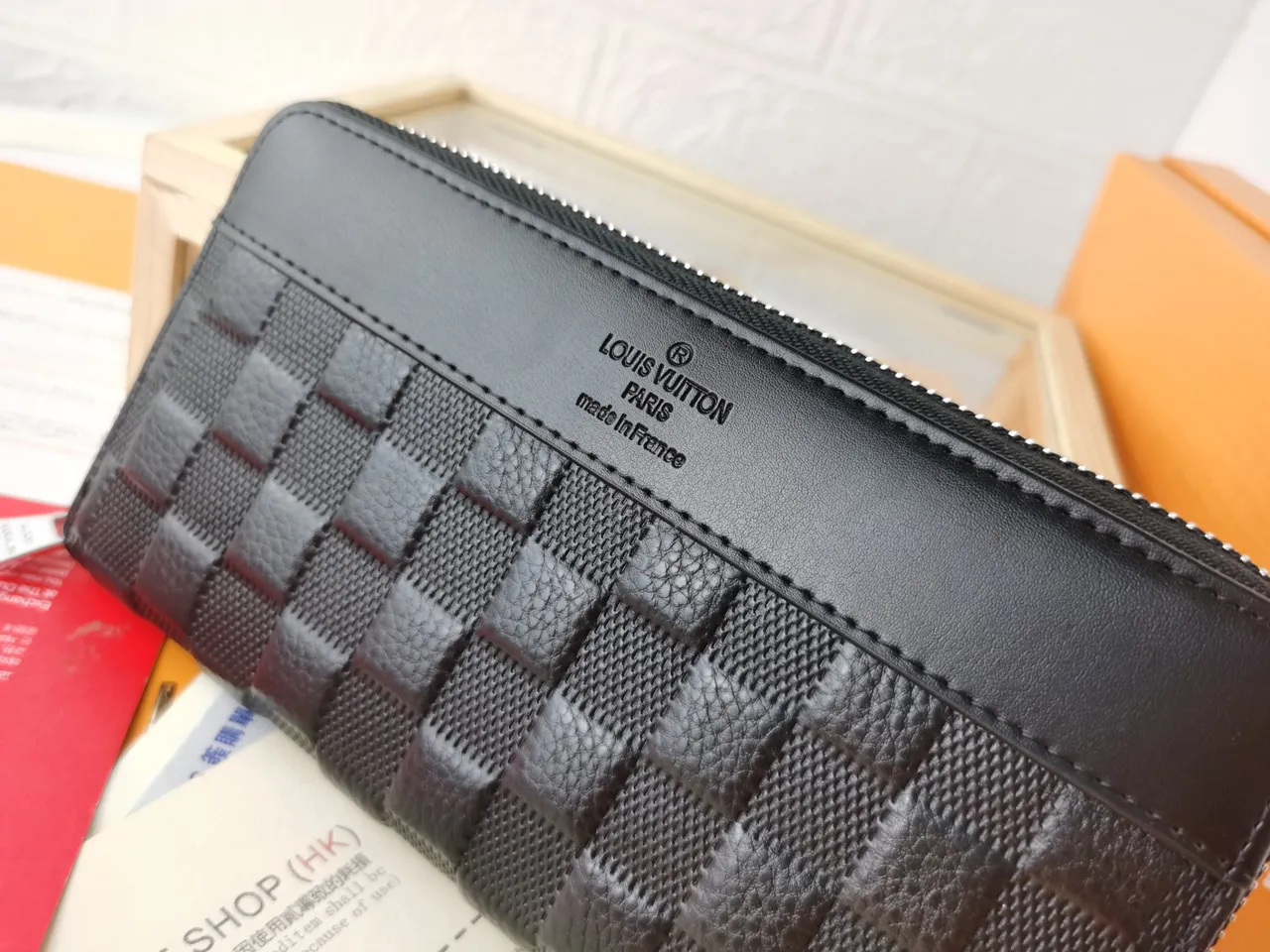 Louis Vuitton Quilted Diamond Texture Black Long Wallet 7