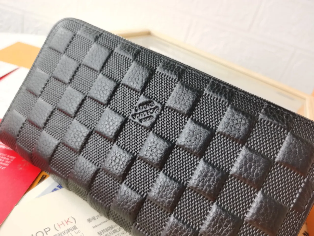 Louis Vuitton Quilted Diamond Texture Black Long Wallet 8