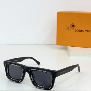 Louis Vuitton Rectangular Double-Rim Black Sunglasses