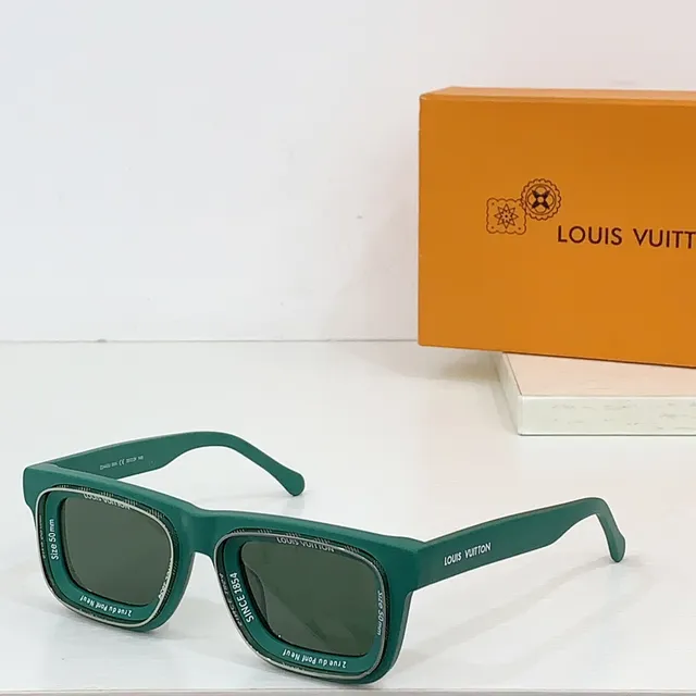 Louis Vuitton Rectangular Double-Rim Black Sunglasses 4