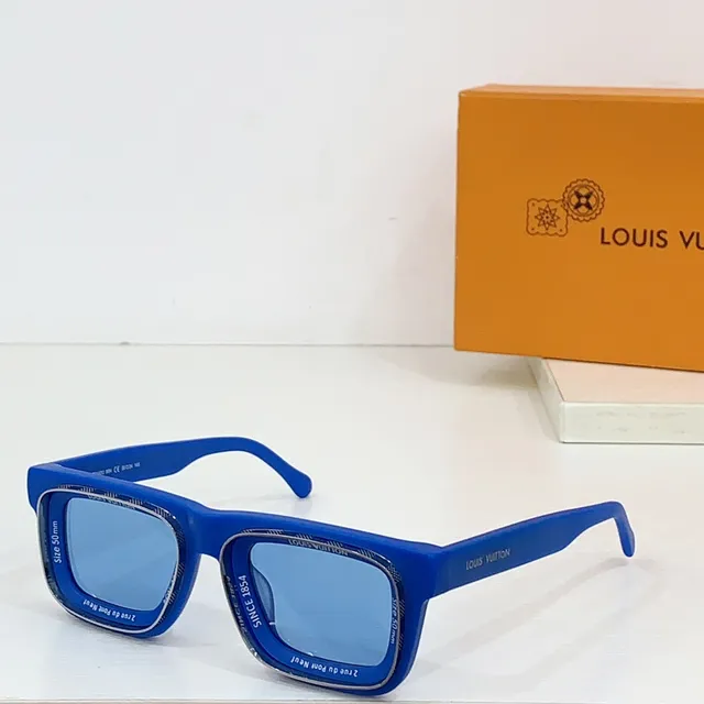 Louis Vuitton Rectangular Double-Rim Black Sunglasses 5