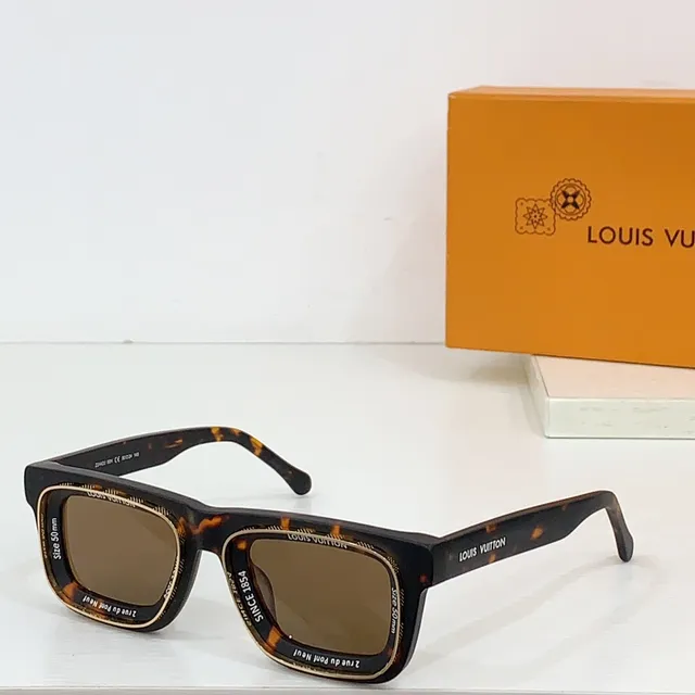 Louis Vuitton Rectangular Double-Rim Black Sunglasses 7