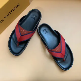 Louis Vuitton Sandalias Thong Rojas y Azules Marinas Tejidas