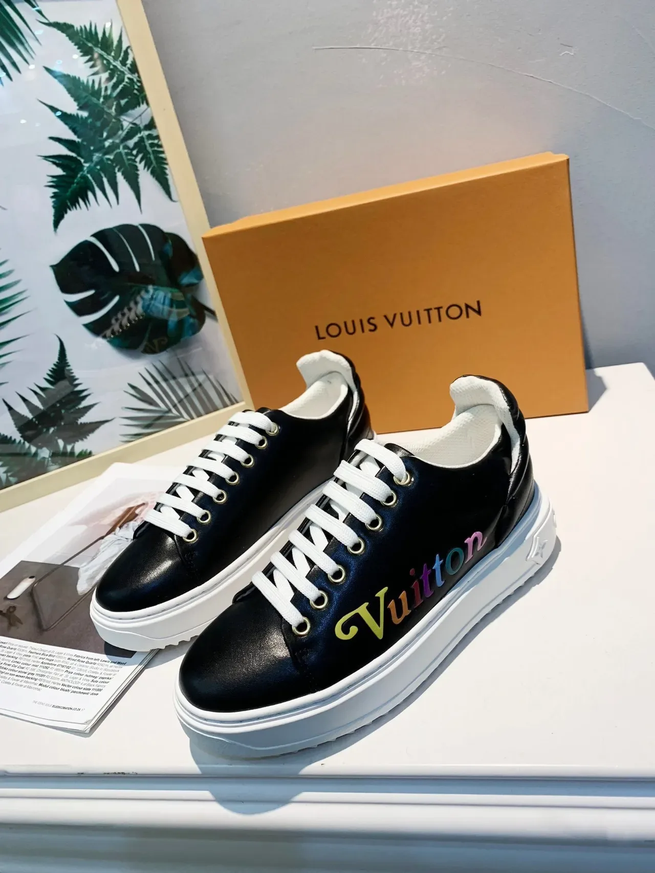 Louis Vuitton Run Away Black and Rainbow Logo Lifestyle Sneakers 2
