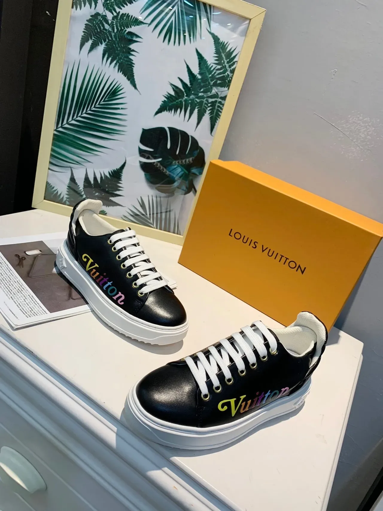 Louis Vuitton Run Away Black and Rainbow Logo Lifestyle Sneakers 3