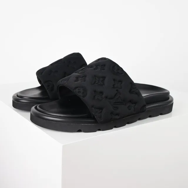 Louis Vuitton Run Away Black Monogram Slippers 2