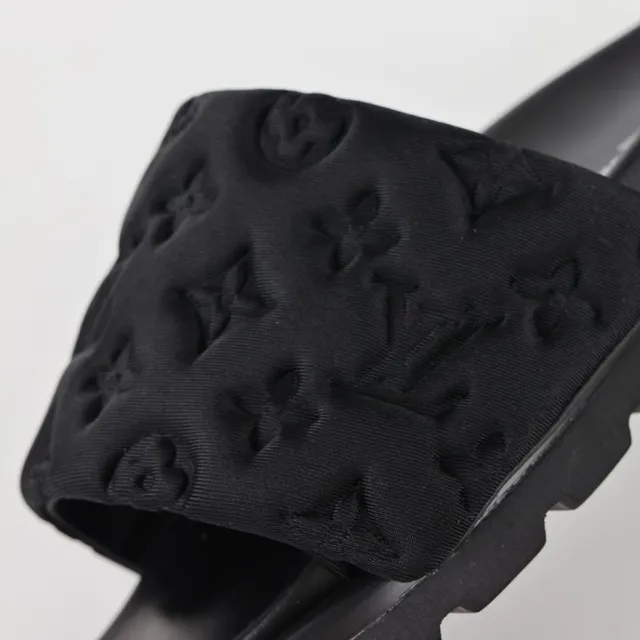Louis Vuitton Run Away Black Monogram Slippers 6
