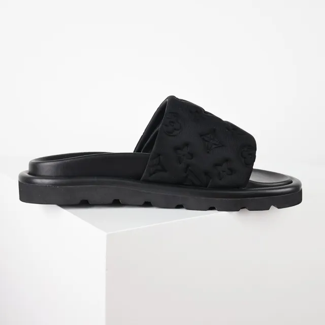 Louis Vuitton Run Away Black Monogram Slippers 7