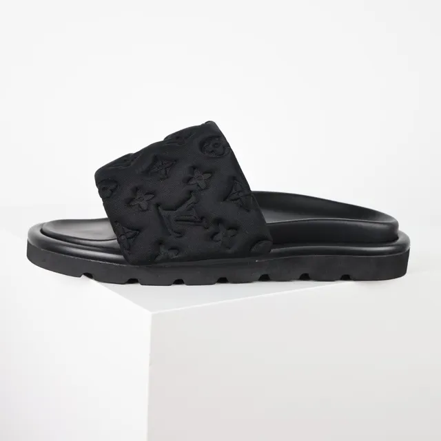 Louis Vuitton Run Away Black Monogram Slippers 9