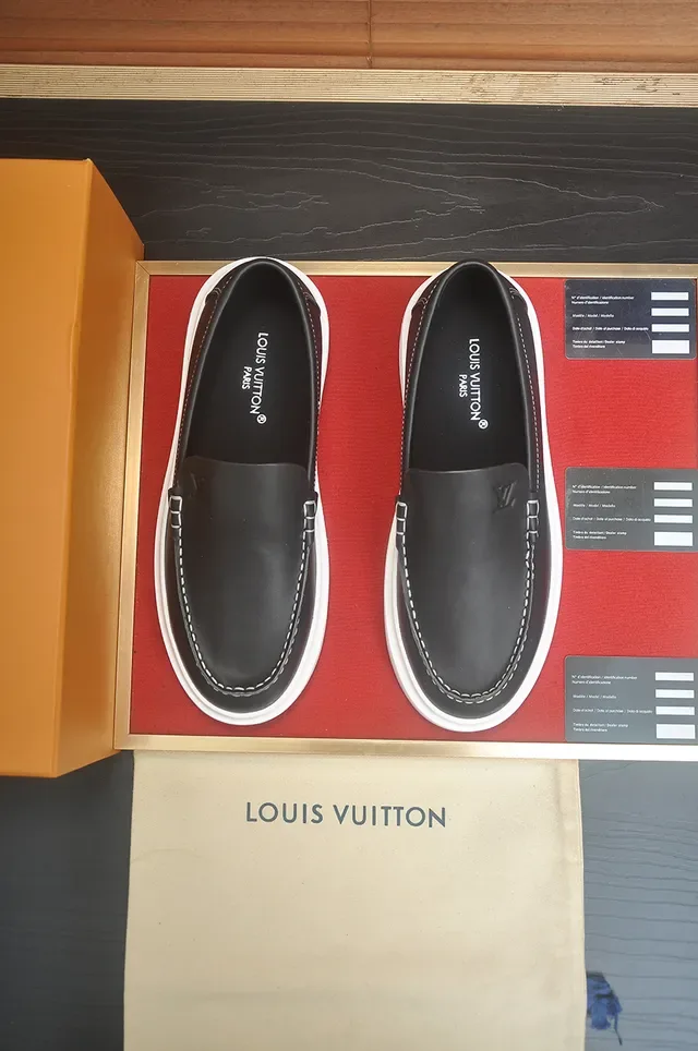 Louis Vuitton Run Away Black White Slip-On Contrast Sole Loafer 5