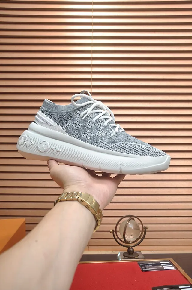Louis Vuitton Run Away Gray Knit Lifestyle Sneakers 2