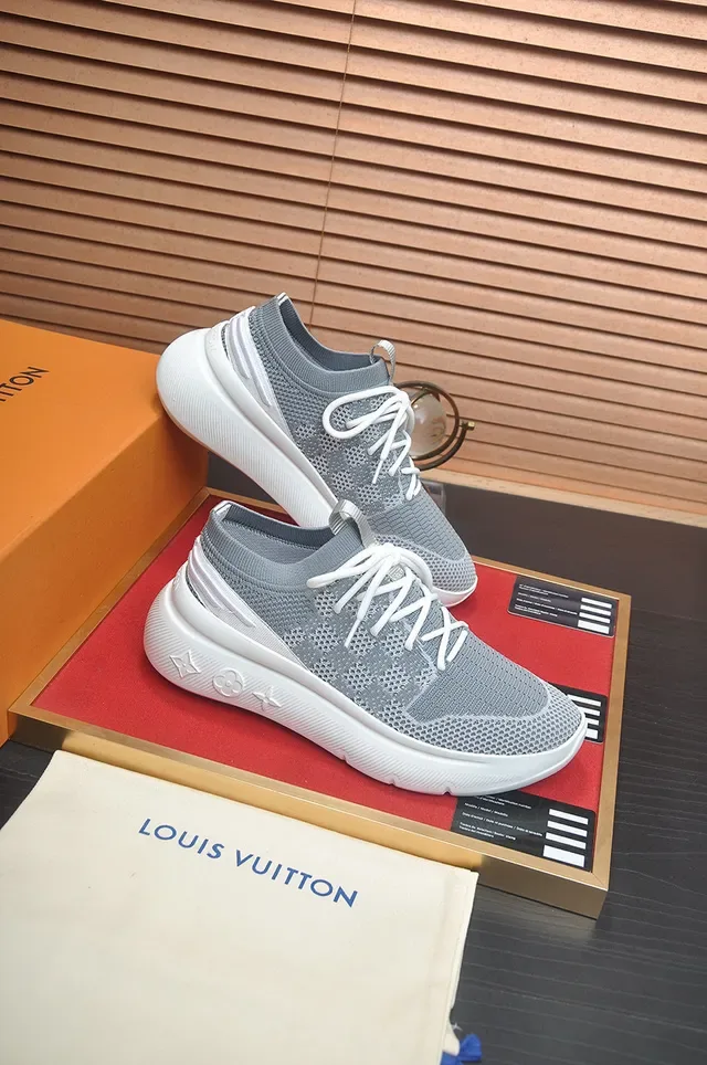 Louis Vuitton Run Away Gray Knit Lifestyle Sneakers 6