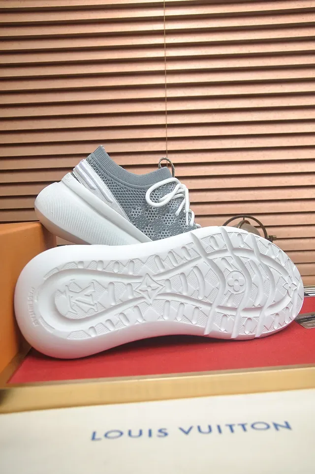 Louis Vuitton Run Away Gray Knit Lifestyle Sneakers 7
