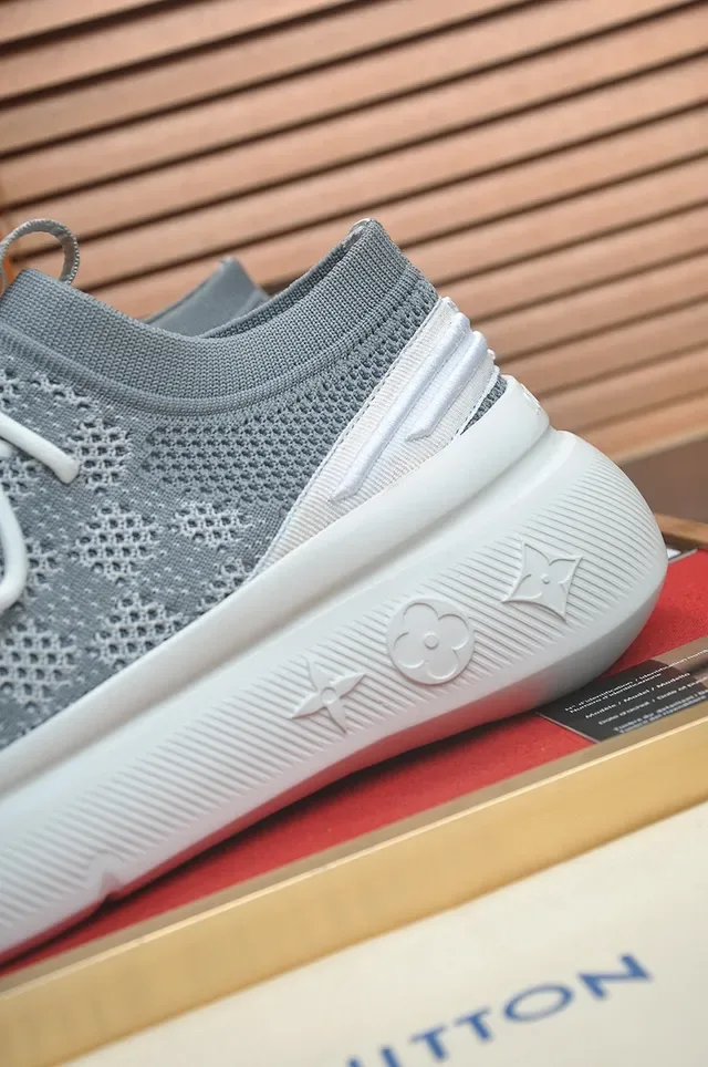 Louis Vuitton Run Away Gray Knit Lifestyle Sneakers 9