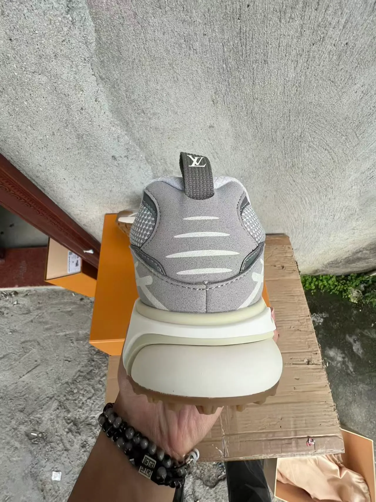 Louis Vuitton Run Away Gray Mesh-Suede Chunky Sneakers 8