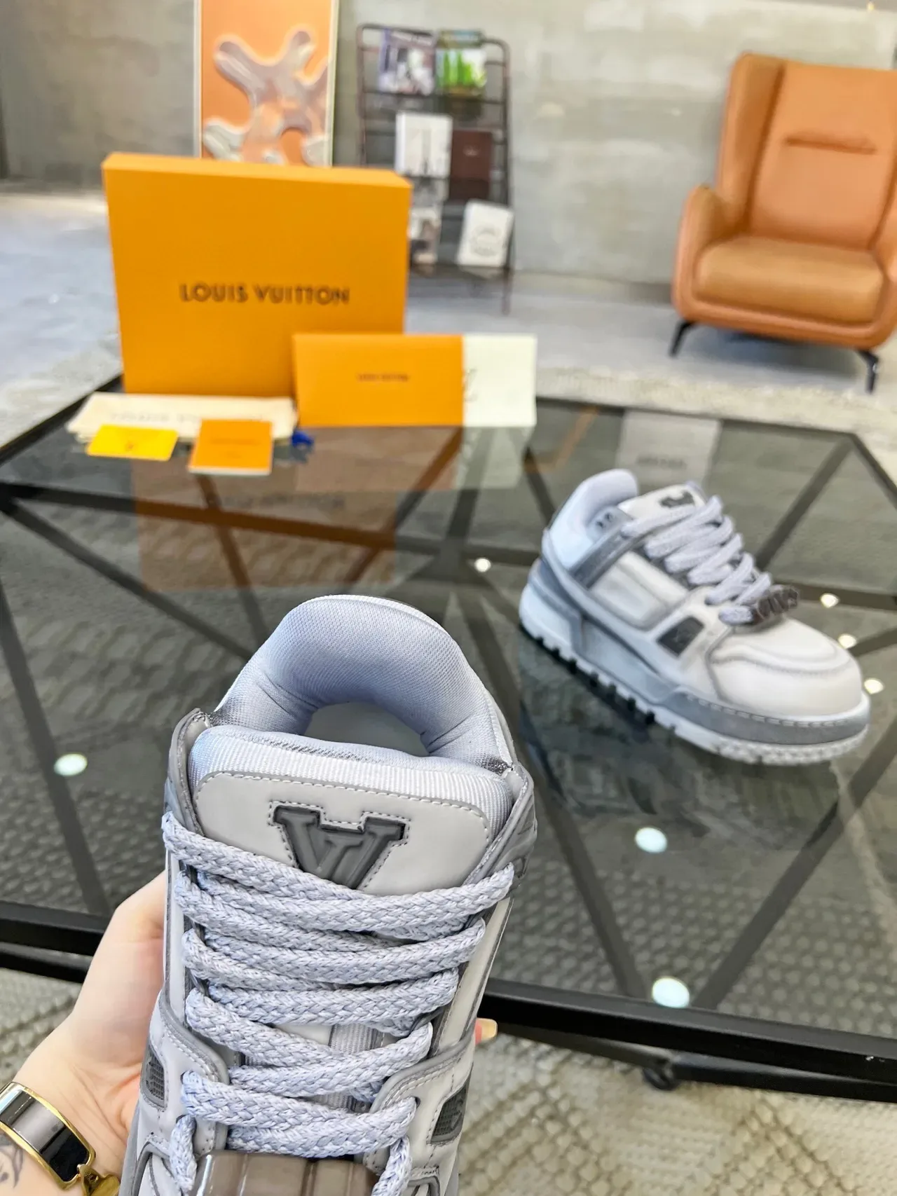 Louis Vuitton Run Away Light Gray Lifestyle Sneakers 7