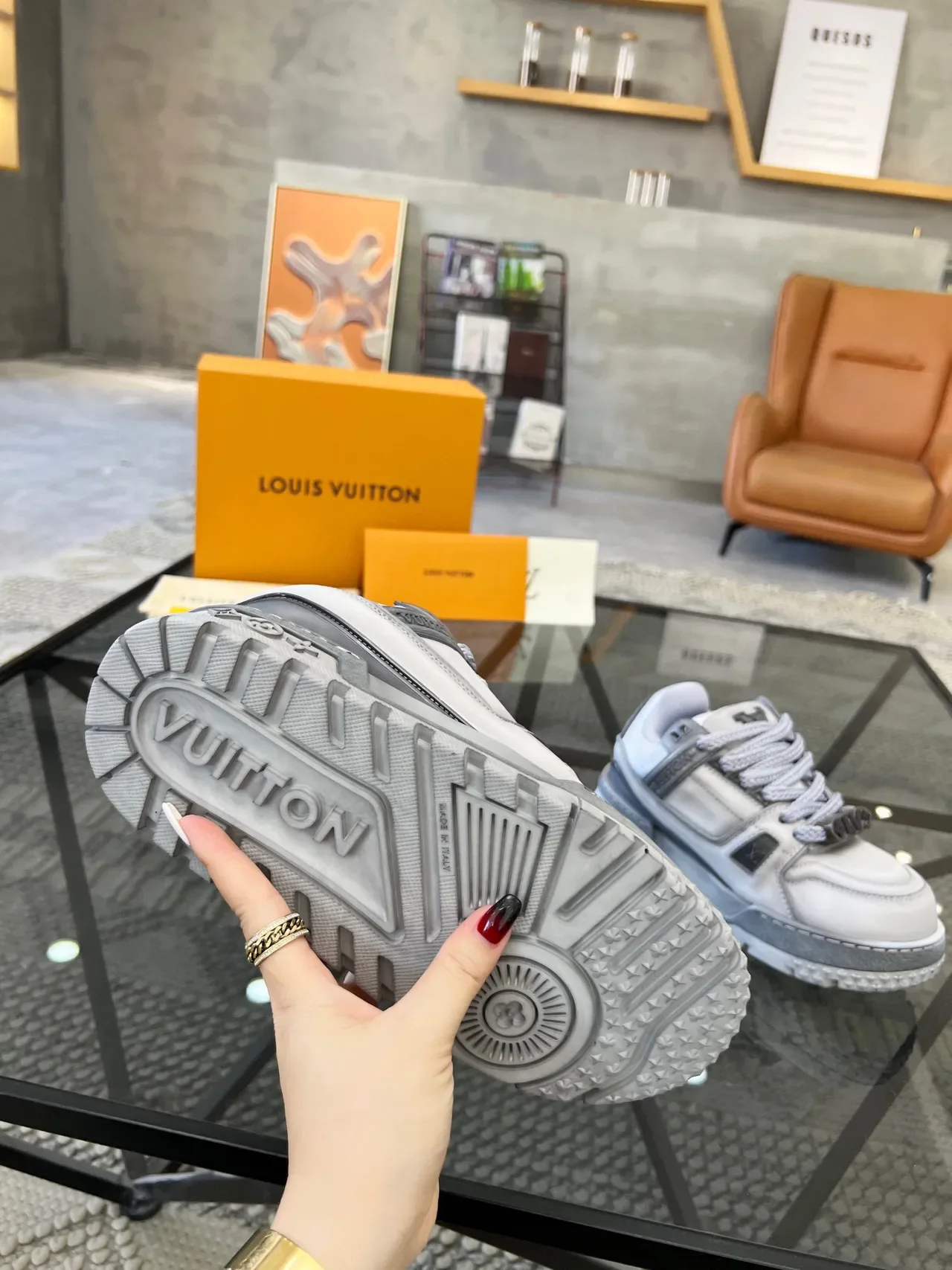 Louis Vuitton Run Away Light Gray Lifestyle Sneakers 9
