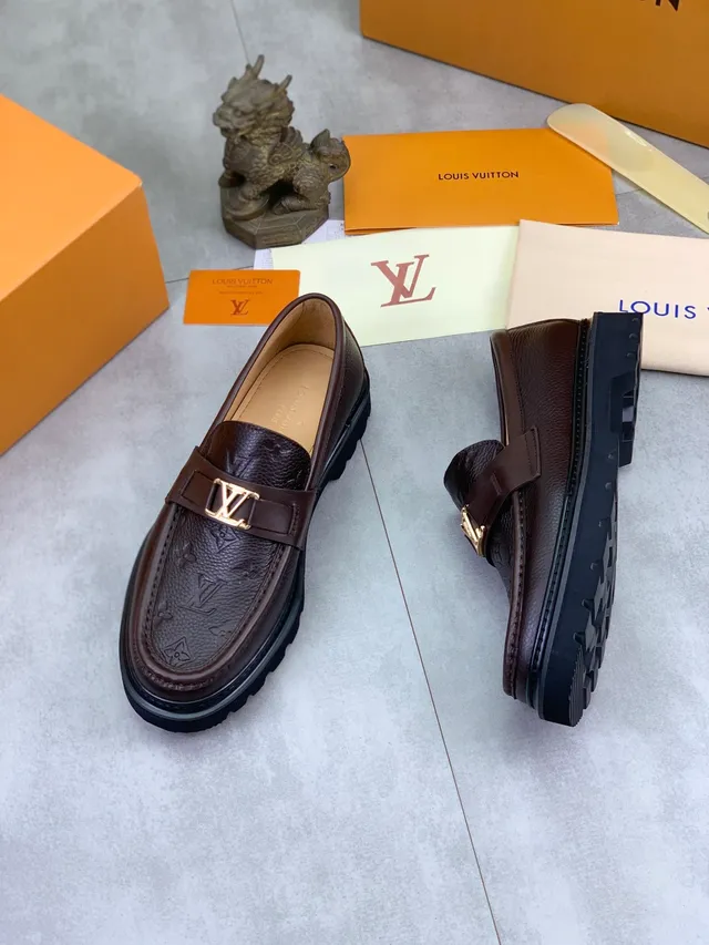 Louis Vuitton Run Away Loafer Brown Monogram Leather Loafer 5